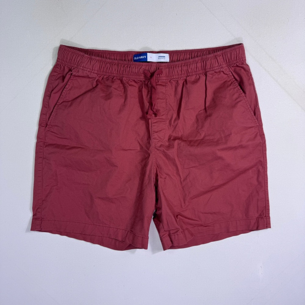 Old Navy Men's Large Jogger Shorts Built-In Flex 7" Inseam Rusty Red Coastal